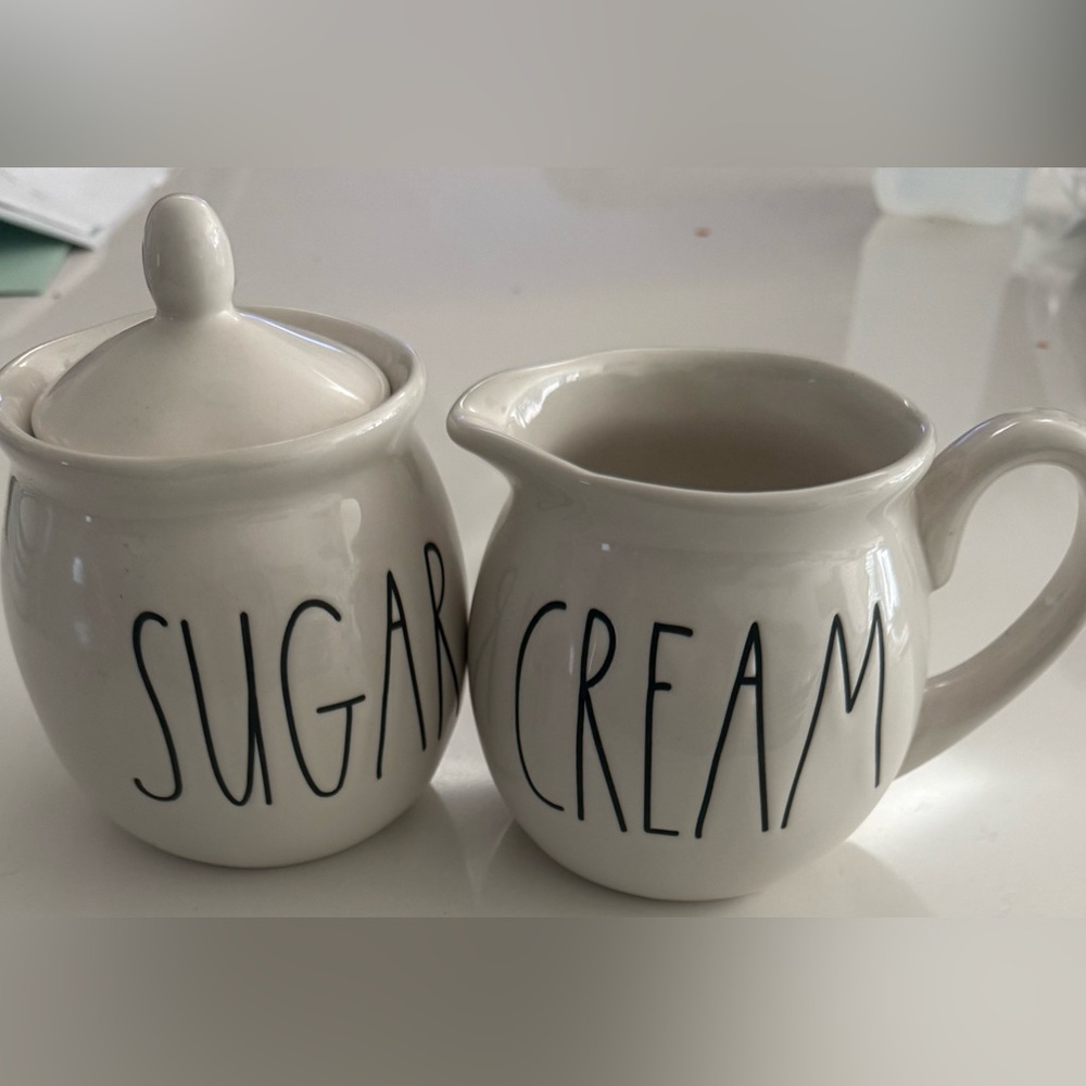 Rae Dunn Cream and Sugar Set - White